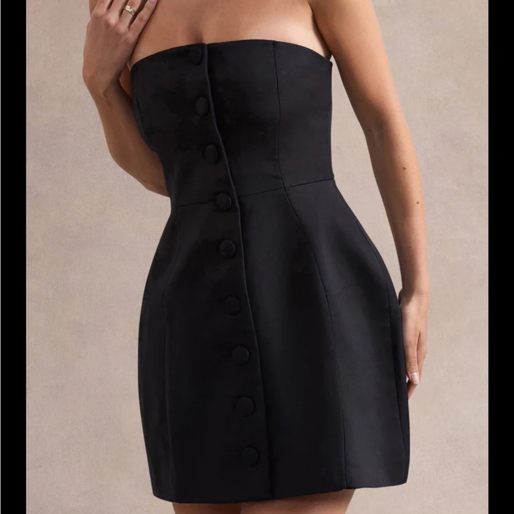 Club L London Strapless Black Mini Dress elegant cocktail dress